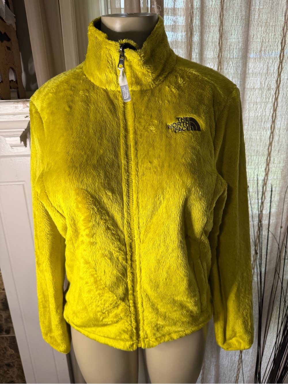 The North Face Women's Teddy Fleece Jacket in Chartreuse Yellow